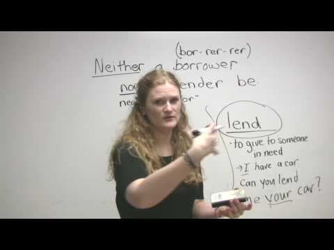 Lekce angličtiny – borrow, lend, rent a use