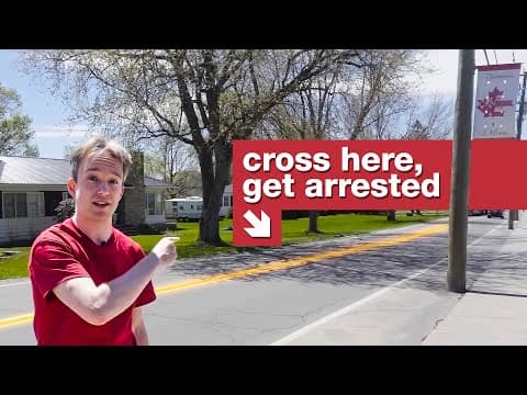 Americko-kanadská hranice dělí tuto silnici napůl