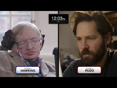 Stephen Hawking a Paul Rudd hrají kvantové šachy