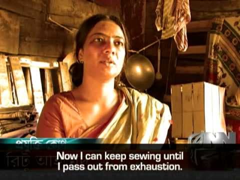 Přenosný šicí stroj usnadňuje dělníkům životy