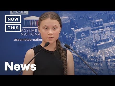 Greta Thunberg před francouzským parlamentem